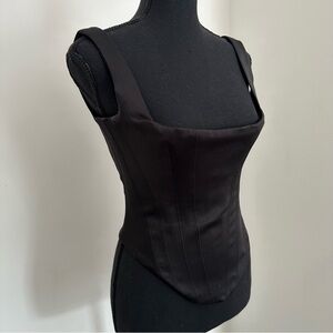 House of CB Rafa Satin Longline Corset Top